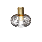 QAZQA Design plafondlamp met goud - Mayelle - Zwart