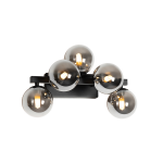 QAZQA Moderne wandlamp met smoke glas 5-lichts - Bianca - Zwart