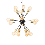 QAZQA Moderne hanglamp met goud 18-lichts - Juul - Zwart