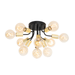 QAZQA Moderne plafondlamp met goud 10-lichts - Juul - Zwart