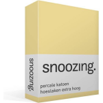 Snoozing - Hoeslaken - Percale Katoen - Extra Hoog - 80x200 - - Geel