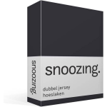 Snoozing - Dubbel Jersey - Hoeslaken - Lits-jumeaux - 160x200/210/220 Cm - Antraciet - Grijs
