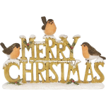 Clayre & Eef Decoratie 21*4*13 Cmkleurig Polyresin Vogels Merry - Goud