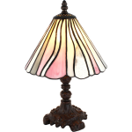 Clayre & Eef Tafellamp Tiffany Ø 20*34 Cm E14/max 1*25w 5ll-6193 - Roze