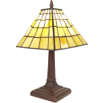 Clayre & Eef Tafellamp Tiffany Ø 20* 38cm E14/max 1*40w 5ll-6140 - Geel