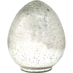 Clayre & Eef Decoratie Beeld Ei 14*14*18 Cm Zilverkleurig Glas Decoratief Figuur Decoratieve Accessoires - Silver