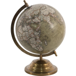 Clayre & Eef Wereldbol Decoratie 22*22*33 Cm, Bruin, Beige Hout, Ijzer De Wereld Globe Aardbol Globe - Groen