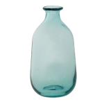 Clayre & Eef Vaas Ø 8*16 Cm Transparant Glas Glazen Vaas Transparant Glazen Vaas - Blauw