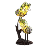 Clayre & Eef Gele Tafellamp Tiffany 24*17*47 Cm E14/max 2*25w 5ll-6230 - Geel