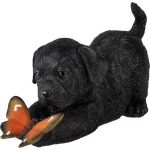 Clayre & Eef Decoratie Beeld 20*8*11 Cm Kunststof Hond - Zwart