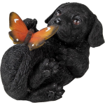 Clayre & Eef Decoratie Beeld 14*9*10 Cm Kunststof Hond - Zwart