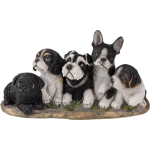 Clayre & Eef Decoratie Beeld 33*12*17 Cm, Wit Kunststof Honden - Zwart