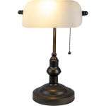 Clayre & Eef Lumilamp Bureaulamp Bankierslamp Ø 27*40 Cm E27/max 1*60w, Bruin - Wit