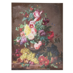 Clayre & Eef Schilderij Met Bloemen En Fruit 60*3*80 Cm 50629 - Bruin