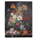 Clayre & Eef Canvasschilderij 55*3*73 Cm Meerkleurig Canvas Bloemen - Bruin