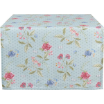 Clayre & Eef Tafelloper 50*140 Cm Katoen Bloemen Rechthoek - Blauw