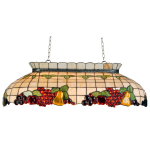 Clayre & Eef Tiffany Leestafel Pooltafellamp Fruit Compleet -,, Rood, Geel - Glas, Metaal, Kunststof - Beige