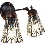 Clayre & Eef Transparente Wandlamp Tiffany 30*23*23 Cm E14/max 2*40w 5ll-6215