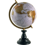 Clayre & Eef Wereldbol Decoratie 22*22*37 Cm, Hout, Ijzer Rond Globe Aardbol Globe Aardbol - Bruin