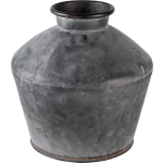 Clayre & Eef Vaas Ø 39*38 Cm Metaal Decoratie Vaas Decoratie Pot - Grijs