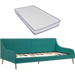 Vidaxl Dagbedframe Met Traagschuim Matras Stof - Verde