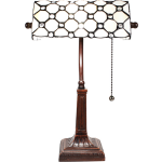 Clayre & Eef Cremekleurige Bureaulamp Tiffany 26*16*40 Cm E27/max 1*40w 5ll-5687