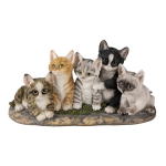 Clayre & Eef Decoratie Beeld 32*13*16 Cm Meerkleurig Kunststof Katten - Beige