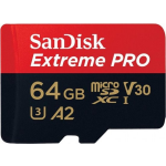 Sandisk MicroSDXC Extreme PRO 64GB 170MB/s + SD Adapter - Negro