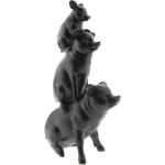 Clayre & Eef Decoratie Varkens 14*8*25 Cm Kunststof Varkens 6pr2432 - Bruin