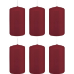 Trend Candles 6x Bordeauxrode Cilinderkaarsen/stompkaarsen 5 X 10 Cm 23 Branduren - Geurloze Kaarsen - Woondecoraties - Rood