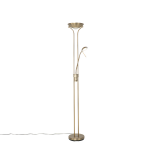 QAZQA Moderne vloerlamp brons met leeslamp incl. LED dim to warm - Diva