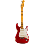 Fender Custom Shop Time Machine '58 Strat Relic MN Faded Aged Candy Apple Red met deluxe koffer en CoA