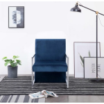 Vidaxl Fauteuil Met Chromen Poten Fluweel - Blauw