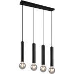 BES LED Led Hanglamp - Hangverlichting - Trion Claro - E27 Fitting - 4-lichts - Rond - Mat - Aluminium - Zwart
