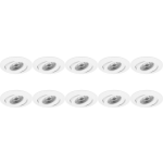 BES LED Spot Armatuur 10 Pack - Pragmi Uranio Pro - Gu10 Fitting - Inbouw Rond - Mat - Aluminium - Kantelbaar - Ø82mm - Wit