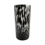 Modieuze Bloemen Cylinder Vaas/vazen Van Glas 30 X 14 Cm Fantasy - Vazen - Zwart