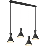 BES LED Led Hanglamp - Trion Ewomi - E27 Fitting - 4-lichts - Rechthoek - Mat - Aluminium - Zwart