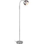 BES LED Led Vloerlamp - Trion Flatina - E14 Fitting - Flexibele Arm - Rond - Mat Nikkel - Aluminium