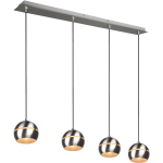 BES LED Led Hanglamp - Hangverlichting - Trion Flatina - E14 Fitting - 4-lichts - Rechthoek - Mat Nikkel - Aluminium