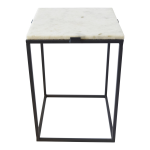 Loft42 Marble Bijzettafel Vierkant - Metaal - Marmer - 32x32x46 - Wit