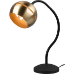 BES LED Led Tafellamp - Trion Flatina - E14 Fitting - Dimbaar - Flexibele Arm - Rond - Mat/goud - Aluminium - Zwart