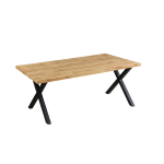 Urban Living - Eetkamertafel Rechthoekig X-onderstel Eiken Fineer 160x90x75cm - Eettafel