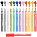 4artz ® Acryl Stiften Set - 12 Kleuren - Acryl Markers