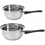 Set Van 2x Rvs Steelpannen/sauspannen London 16 En 18 Cm - Steelpannen - Silver