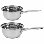 Set Van 2x Rvs Steelpannen/sauspannen Manhattan 16 En 14 Cm - Steelpannen - Silver