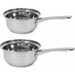 Set Van 2x Rvs Steelpannen/sauspannen London 16 En 14 Cm - Steelpannen - Silver