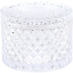 Clayre & Eef Bonbonniere Met Deksel Ø 11*8 Cm Transparant Glas Rond Bonbonschaaltje Bonbonniere Kristal Decoratie