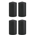 Trend Candles 4xe Cilinderkaarsen/stompkaarsen 8 X 15 Cm 69 Branduren - Geurloze Kaarsen - Woondecoraties - Zwart