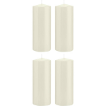 Trend Candles 4xte Cilinderkaarsen/stompkaarsen 8 X 20 Cm 119 Branduren - Geurloze Kaarsen - Woondecoraties - Wit