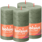 Bolsius Stompkaarsen Shine 6 St Rustiek 130x68 Mm Fris Olijfkleurig - Verde